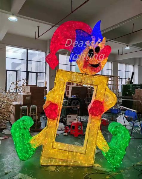 Quality christmas motif light elf photo op outdoor decoration for sale