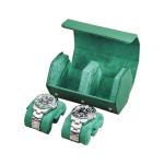 Luxury Ravel Watch Box Crazy Horse Leather 2 Slot Watch Case Travel Roll For