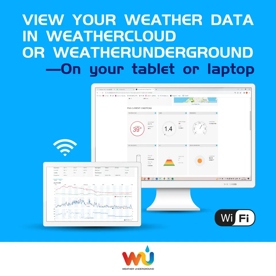 Remote Weather Station UVI Light Wireless Weather Station With Rain Gauge 7 In 1