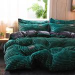 Queen/King Size Fleece Velvet Duvet Cover Bedding Set with Winter Bed Sheet and