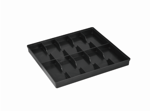 Stackable Black Plastic Conductive Tray Polypropylene For Small Parts Storage