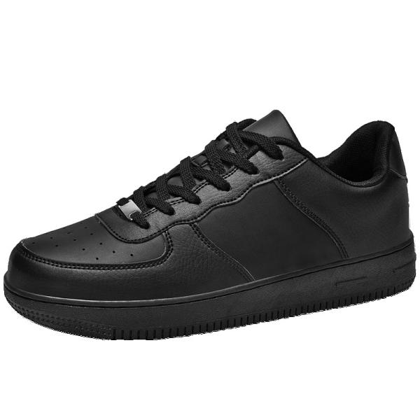 Buy cheap Anti Slippery Low Top Black Leather Casual Sneakers With TPR Bottom from wholesalers