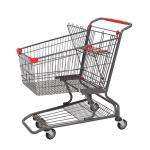 Q235 Steel Shopping Trolley Cart 4in 4 Wheel Push Shopping Trolley