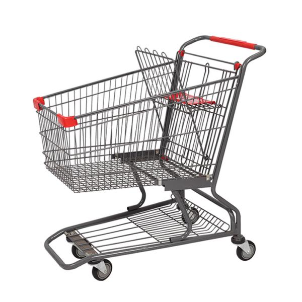 Buy cheap Q235 Steel Shopping Trolley Cart 4in 4 Wheel Push Shopping Trolley from wholesalers