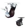 Buy cheap 200kg PU Swivel Side Brake 100mm Heavy Duty Casters Wheels from wholesalers
