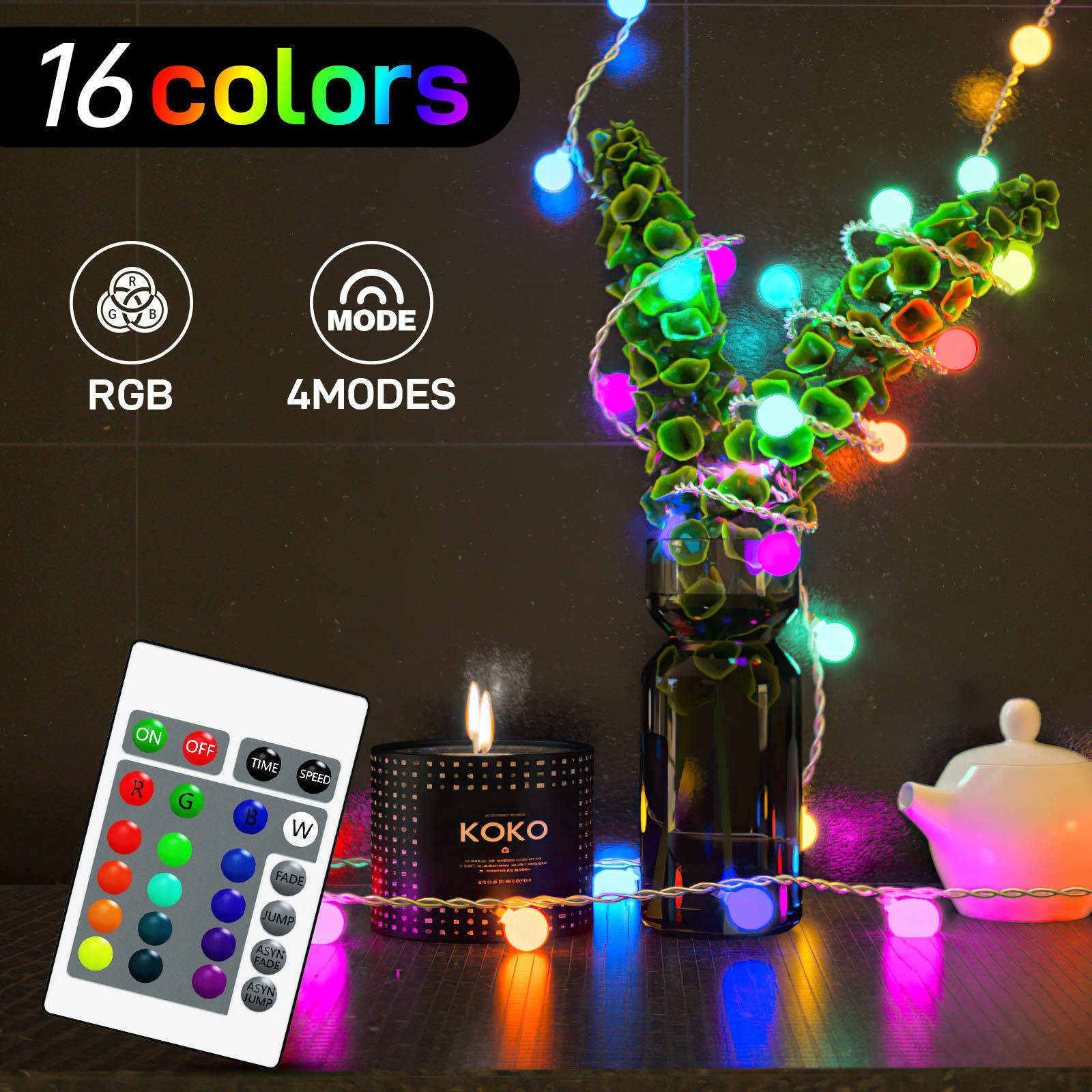 16 RGB FCC Color Change Ball Lights FCC With 50pcs Lamp Beads