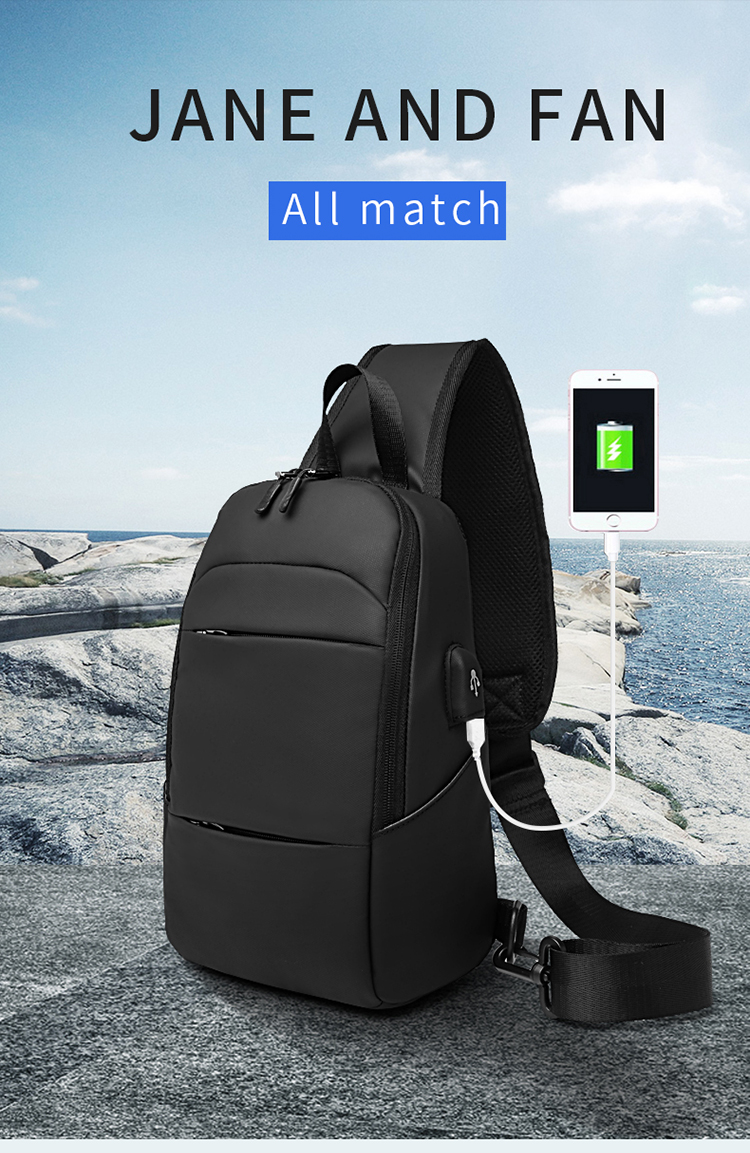 ISO9001 Anti Theft Men Shoulder Bags With USB Charging
