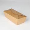 Buy cheap Disposable Kraft Paper Food Box Four-sided Cover Biodegradable Snack Tray from wholesalers