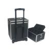 Buy cheap Aluminum Makeup Trolley Case Black Rolling Aluminium Cosmetic Case With Two Layer from wholesalers