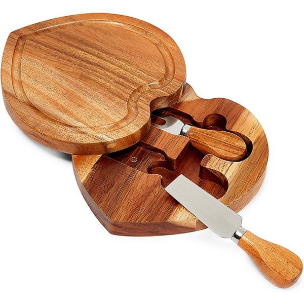 Buy cheap Wooden Heart Cheese Board Set Stainless Steel Knife Cheese Cutting Board Cutlery Cutting Board from wholesalers