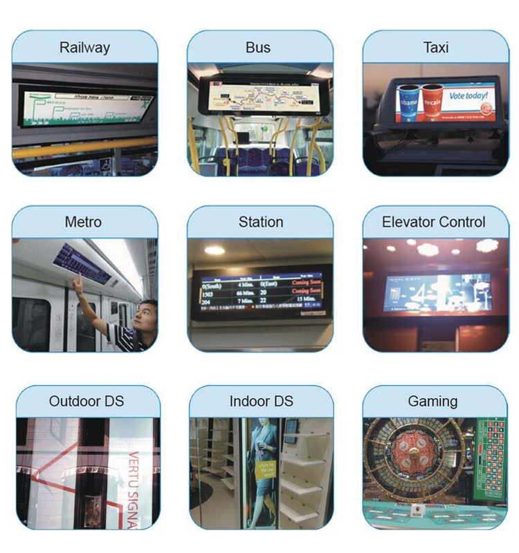 Commercial Stretched Wall Mount Lcd Display 28 Inch 697.7 * 130.7mm For Subway