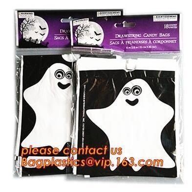 Buy cheap Plastic Halloween Treat Gift Bags Christmas Candy Bags,50pcs Halloween treat bag/ PE bag/gift bag with opp bag and heade from wholesalers