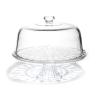 Buy cheap 12 inch eco-friendly lead-free crystal transparent dome glass cake stand with lid from wholesalers