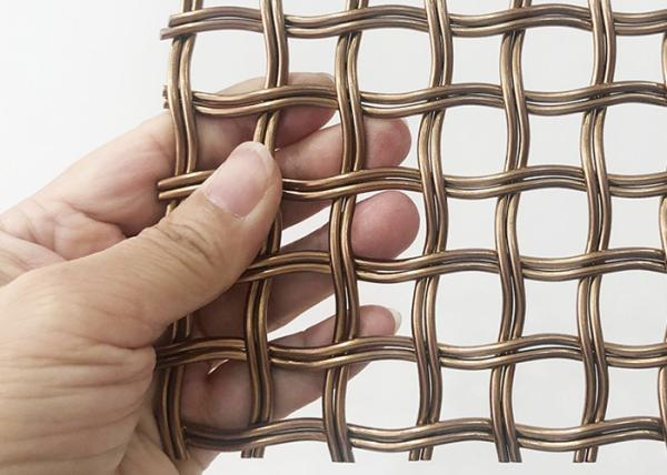 Buy cheap 52% Opening Area Architectural Metal Mesh Gold Color Decorative Wire Screen from wholesalers