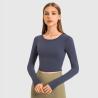 Buy cheap Slim Fit Activewear T Shirts Yoga Long Sleeve Crop Top With Thumb Hole from wholesalers