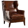 Buy cheap Vintage Genuine Leather And Wood Armchair 107cm Height from wholesalers