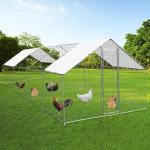 Heavy Duty Glvanized Steel Polyethylene White Color Cover Chicken Run Cage