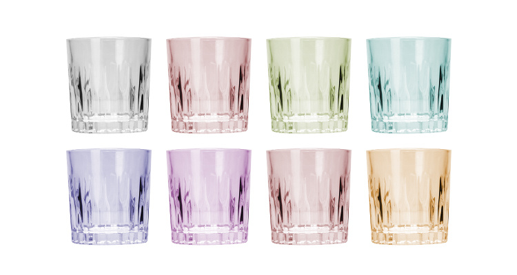 Vertical Stripes Clear Drinking and Tea Glass Cup Tumbler for Bar