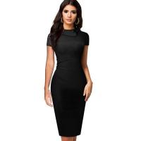 Buy cheap Washed Denim Turtleneck Womens Casual Dresses 80% Nylon 20% Spandex product