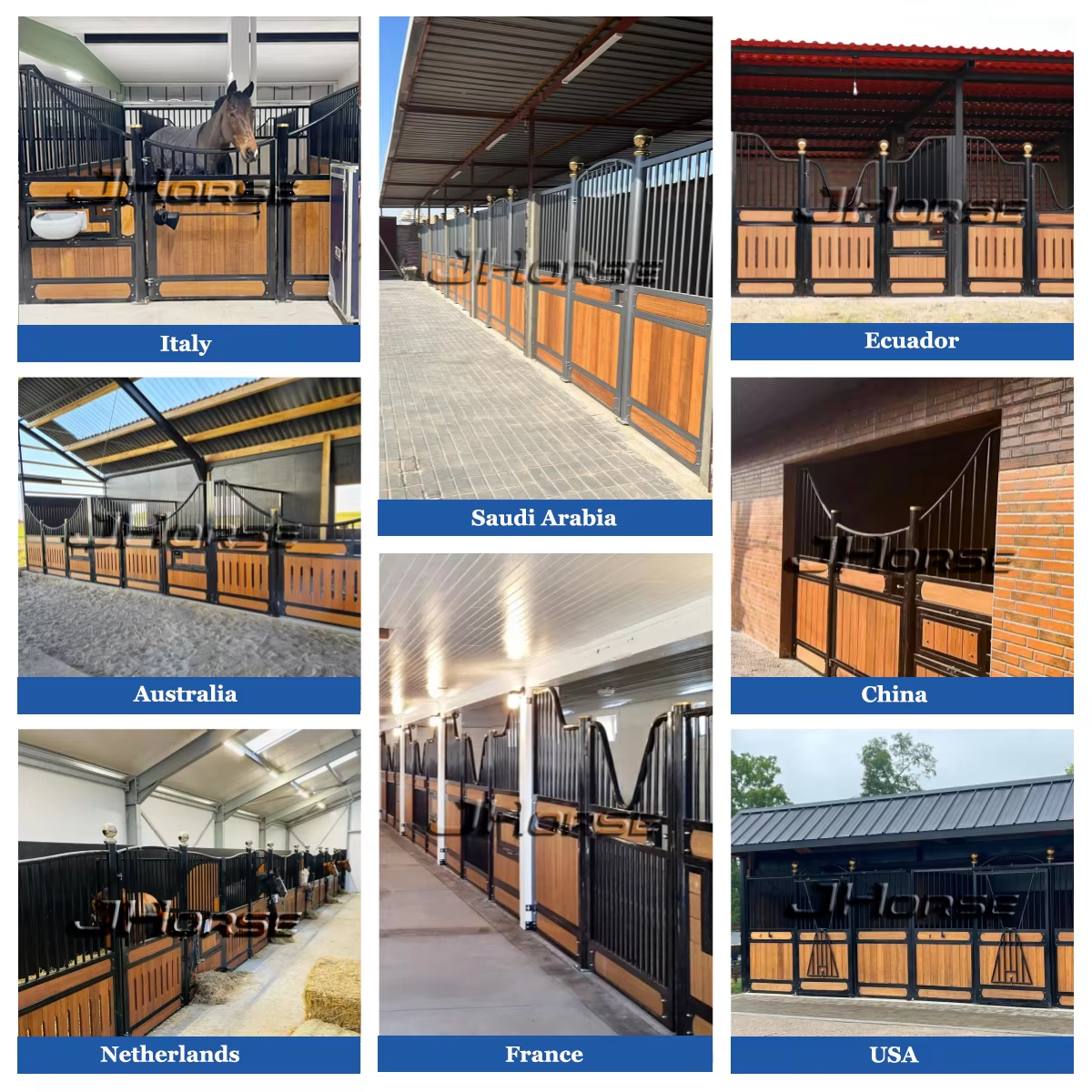 Horse Farm Equipment Horse Stall Panels High Resistant Bamboo Horse Stable Fronts Anti Insect With Sliding Door