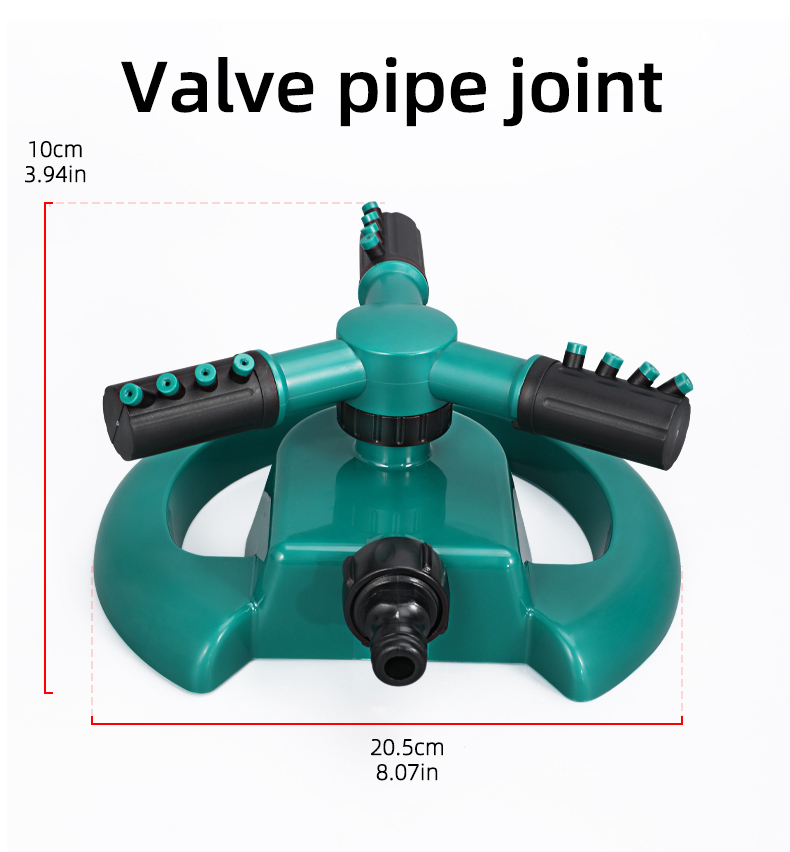 Automatic Watering Grass Lawn 3 Arms Nozzles Garden Sprinkler with Female Connection