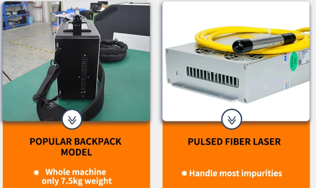 Powerful 50W Pulsed Laser Rust Removal Machine for Surface Paint Cleaning Mini Fiber Laser Cleaning Machine
