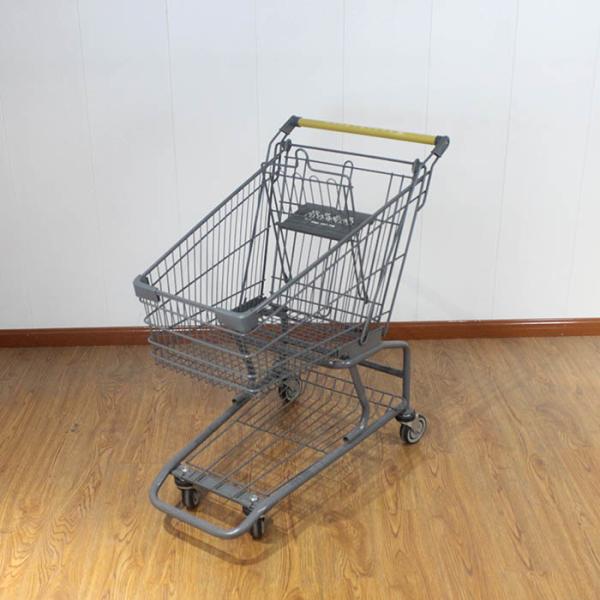Buy cheap 80L Galvanized Supermarket Trolleys Travellator Wheel Metal Shopping Trolley from wholesalers
