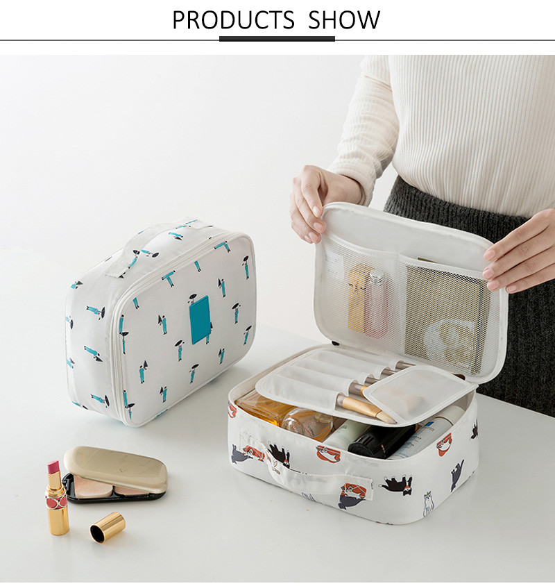 Personalized Travel Portable Wash Makeup Bag Custom Cartoon Print
