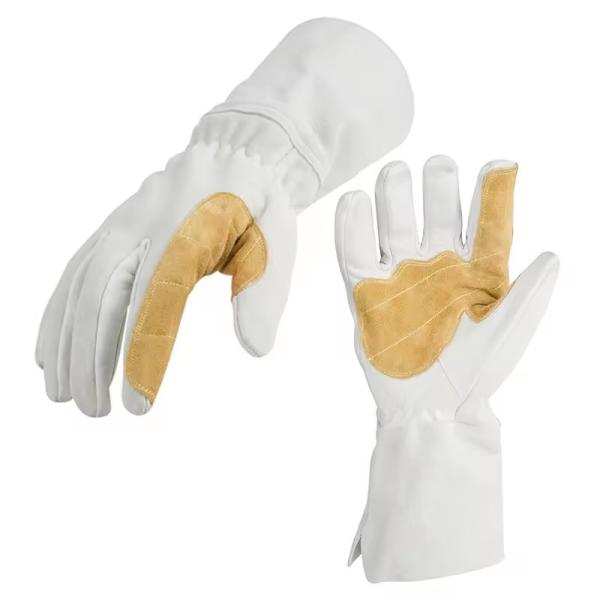 41cm Soft Top Grain Goatskin Leather Welding Gloves Goat Skin Kevlar Stitching