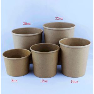 Buy cheap Leakproof Kraft Paper Soup Bowl , Recyclable 12 Oz Soup Cups With Lids from wholesalers