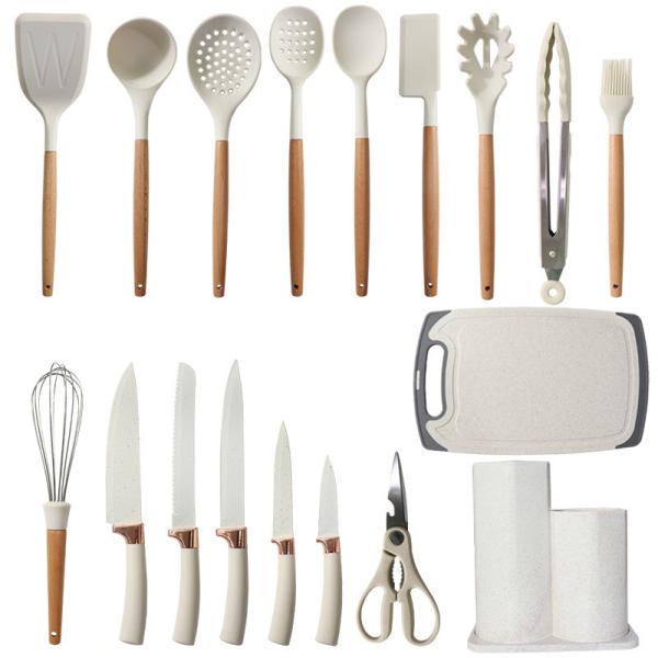 Buy cheap 19Pcs Kitchen Utensil Set Easy to Clean Wooden Kitchen Utensils, Cooking Utensils for Nonstick Cookware Kitchen Gadgets from wholesalers