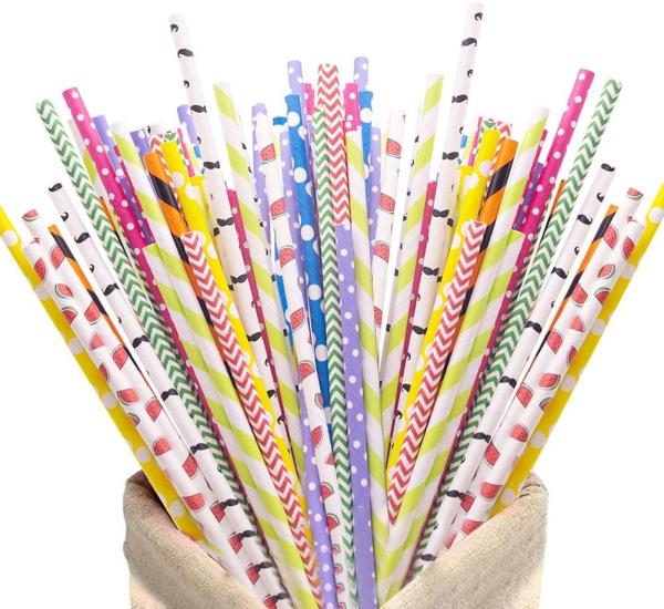 Buy cheap 197mm 8mm Coloured Flamingo Fall Red And White Striped Disposable Paper Straws from wholesalers