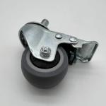 TPR Rubber Flat Furniture Locking Caster Wheels 50MM Gray