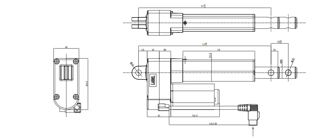 KG-025 24V dc motor electric Linear Actuator 50-80W CCC CE IE2 Certificate used for medical equipment