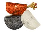 Buy cheap Summer Beach Tote Bag Handmade Acrylic Half Moon Round Hollow Out Basket Handbag from wholesalers