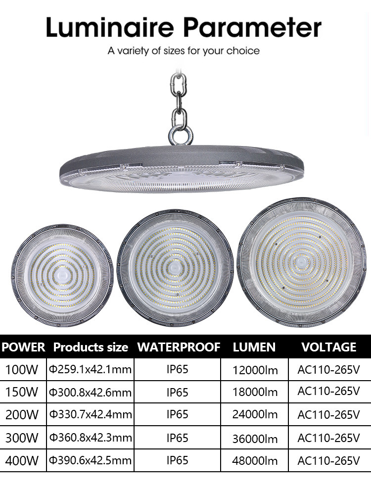KCD High-Power 20000 Lumens Industrial High Lumen 50w 100w 120w 200w 300w UFO Badminton Court Light LED High Bay Light