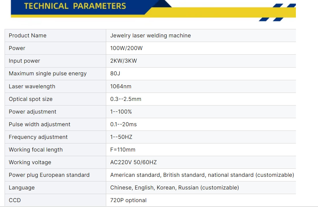 WELDING 200w Jewelry Laser Repairing Machine for Gold and Silver Goldsmiths Dental Lab Glasses Metal Mold 130 KG Weight