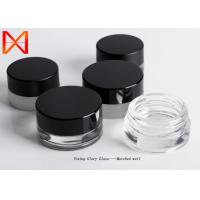 Buy cheap Black Cap Face Cream Jar , Glass Makeup Jars Anti Slip Bottom Chemical Resistant product