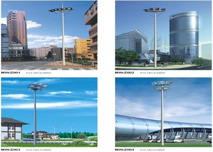Professional 25m 8 Sides Galvanized Steel Outdoor Square Light Pole 10 KV ~550 KV 0