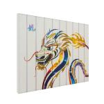 Colorful Chinese Dragon Painting , Hotel Wall Hangings Ribbon Artwork