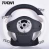 Buy cheap Universal Leather Flat Bottom Steering Wheel Black White Fit For Toyota Easy Install from wholesalers