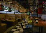 3 Channels Leather Wood Restaurant Sofa Set Custom Size Furniture Without Arm