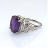 Buy cheap Gemstone Silver Jewelry 10mmx12mm Purple and Clear Cubic Zircon Ring(FR0180) from wholesalers