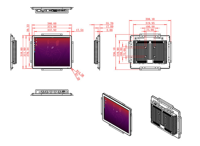 17-Inch Linux Monitor for Factory Automation and Security Systems