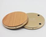 Solid Bamboo Surface Wooden Wireless Charger 120g Weight CE / RoHS Approved