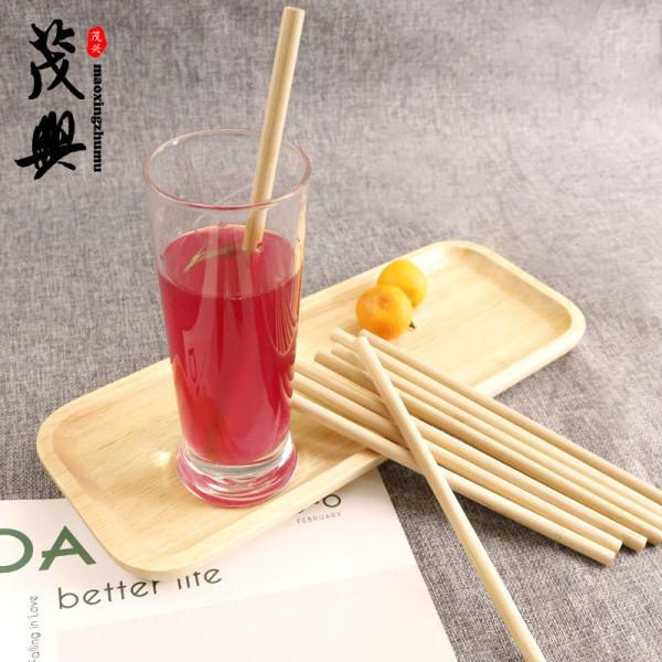Quality Biodegradable Bamboo Raw Material Organic Natural Fiber Straw Reusable Bamboo Drinking Straw with Cleaner for sale