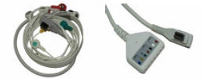 Black Brush 12 Pins GE Rozinn 10 Lead Ecg Cable Din Style Medical Cables