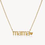 26mm 18K Gold Plated Necklace MAMA Heart Necklace For Ladies' Day