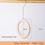 Multifunctional Wooden Clothes Hanger Unpainted Scarf Ring Hanger