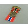 Buy cheap Zinc Alloy Military Awards Medals , 3D Die Casting Short Ribbon Medallions from wholesalers